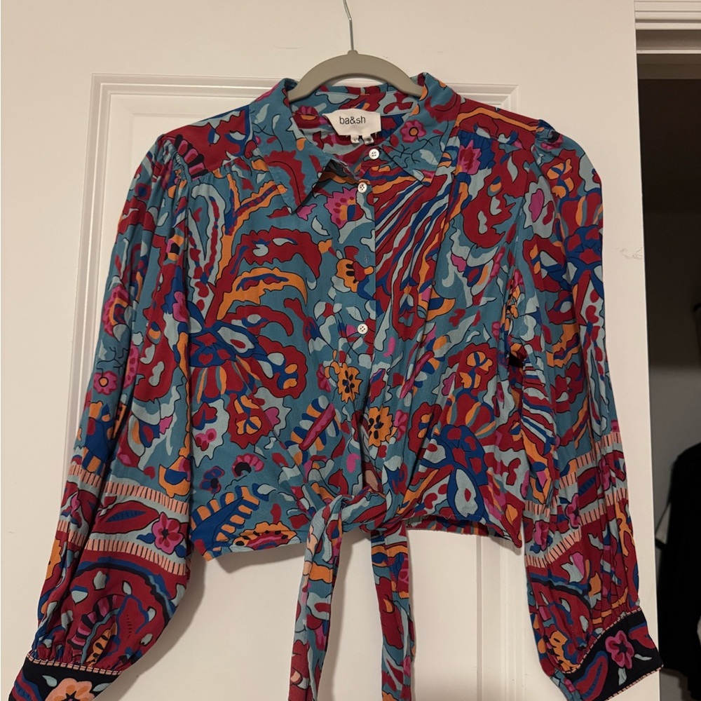 Ba&Sh Bash Multicolor Patterned Cropped Top Blous… - image 2